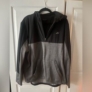 Gander Mountain Black and Gray Men's partial, zip hooded sweatshirt, size large